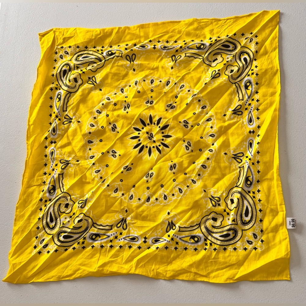 Yellow Paisley Bandana Scarf